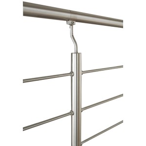 Dieda Geländerstütze aus Edelstahl V2A mit 10 Klemmhülsen, geeignet für Treppen und Geländer.