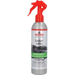 Nigrin Performance Cockpit-Lotion 300ml, seidenmatt, für die Kunststoffpflege im Auto.