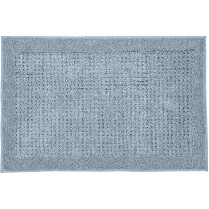 Stahlblauer Kleine Wolke Badteppich Net, 60x90 cm, aus Baumwolle mit Cut-Loop Floroptik.