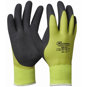 Gebol Winter Extreme Arbeitshandschuhe, gelb/schwarz, Größe 9. Robuste Winterhandschuhe für kalte Umgebungen.