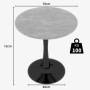 okwish Couchtisch mit Marmor Tischplatte Wohnzimmer Esszimmer 70x70x72cm Grau_5
