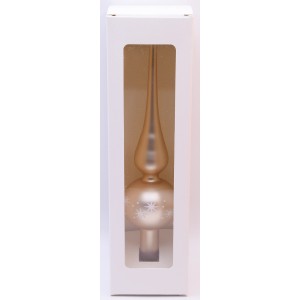 Vitbis Glas-Weihnachtsbaumspitze 6 cm Dekor Champagne-Matt