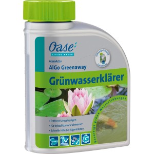 Oase AlGo Greenaway Grünwasserklärer 500ml für klare Teiche. Entfernt Algen, wie Schwebealgen.