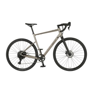 Prophete Trekkingrad Graveler Silber, 28 Zoll. Sportliches Fahrrad mit Rennlenker und Scheibenbremsen.