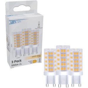 3er-Set G9 LED-Leuchtmittel SMD Kapsel, 4,7W, 550lm, warmweißes Licht.