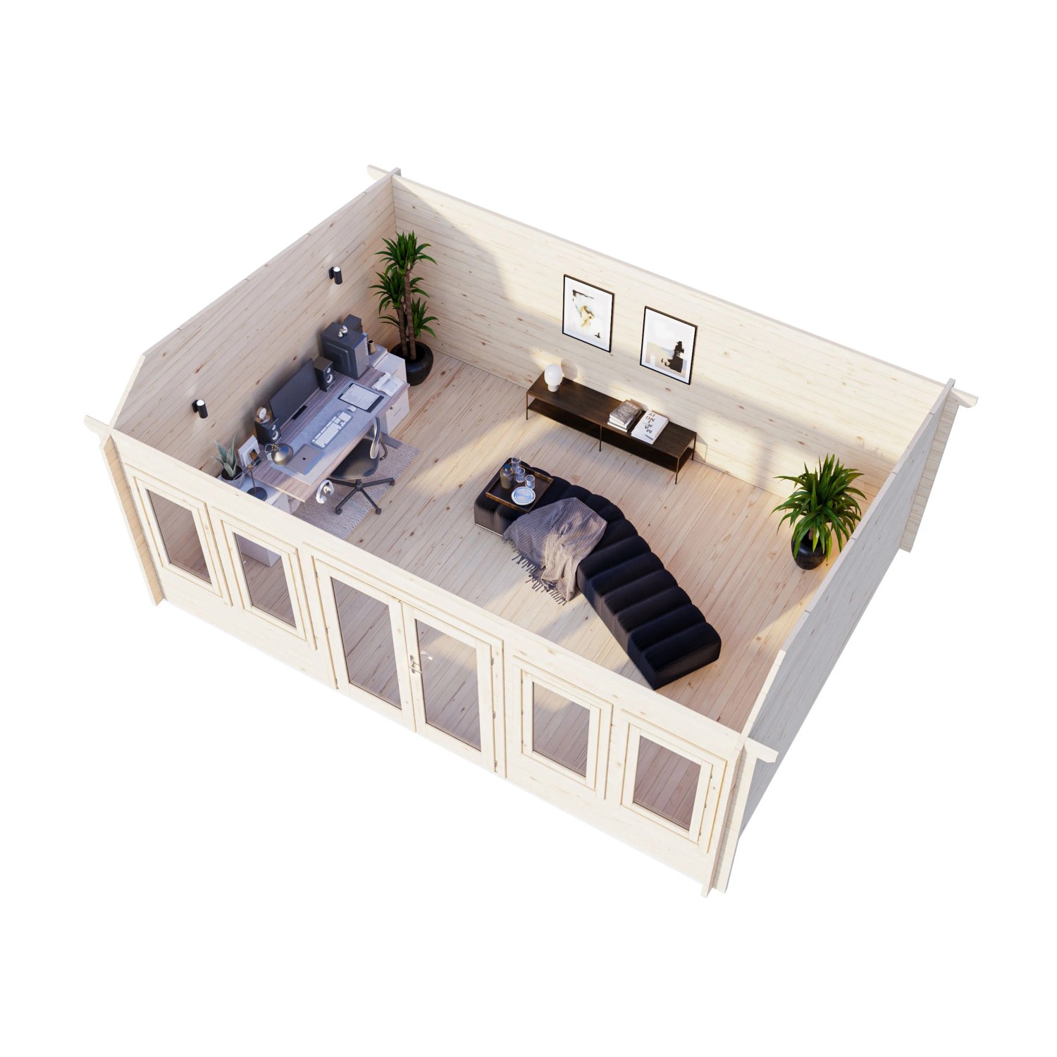 Palmako Gartenhaus Claudia Pent 530 x 380 cm Lackiert Hellgrau-Anthrazit FSC®_4