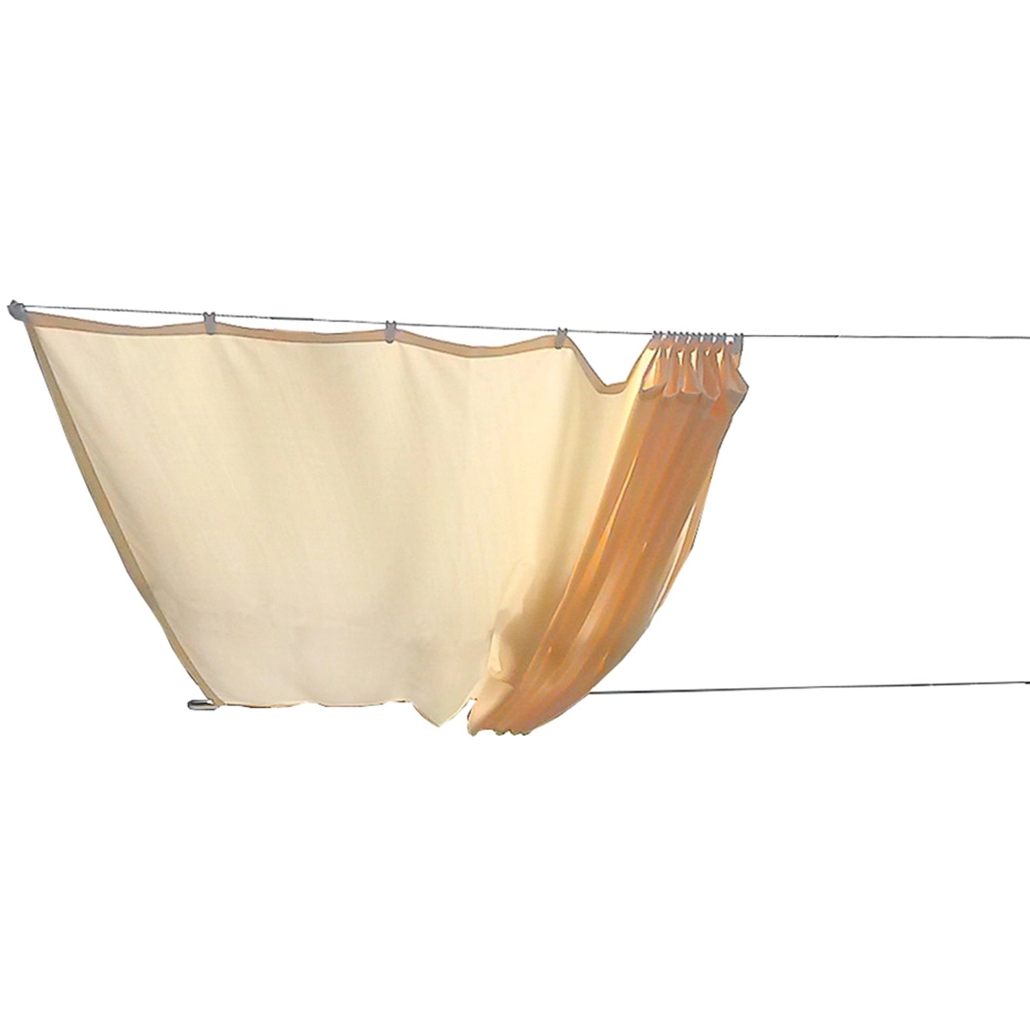 Peddy Shield Sonnensegel, 270x140 cm, Elfenbein, mit Laufhaken, UV-beständig und wasserabweisend.