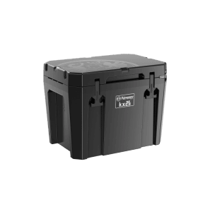 Schwarze Petromax Kühlbox kx25 mit 25 l Volumen für Camping & Outdoor.