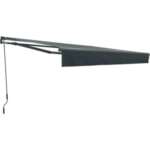 Anthrazitfarbene Gelenkarmmarkise von Garden Pleasure, 300x200 cm, mit Kurbel für flexiblen Sonnenschutz.