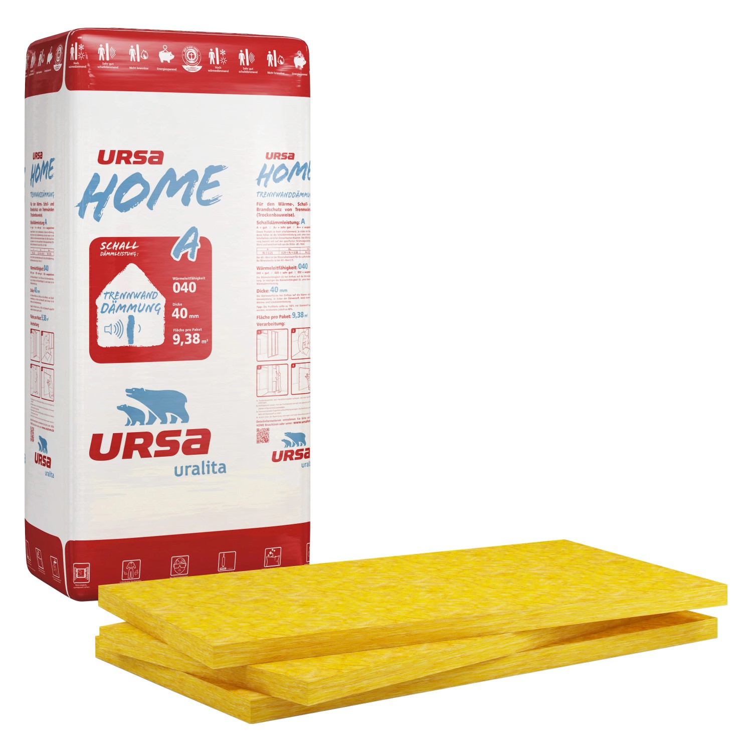 Ursa Home Trennwandplatte 40 mm Glaswolle WLG 040 kaufen bei OBI