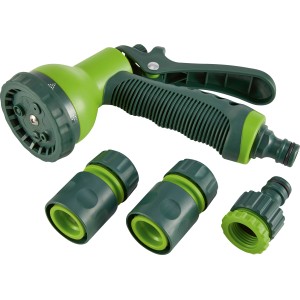 4-teiliges Multifunktionsbrausen-Set mit 4 Strahlvarianten für Gartenspritzen & Gartenbrausen.