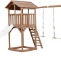 Axi Beach Tower Spielturm mit Doppelschaukel, Rutsche und Sandkasten aus Holz.