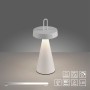 Weiße LED-Akku-Tischleuchte Alwa, dimmbar, für Innen & Außen. Dekoleuchte mit USB-Ladekabel.