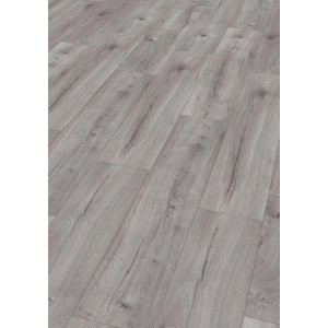 Wasserfestes, graues Egger NatureSense Aqua Laminat (8 mm) mit Holzoptik für Feuchträume.
