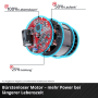 Detailaufnahme des bürstenlosen Motors der Einhell Akku-Stichsäge TP-JST 18/135 Li BL Solo.