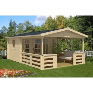 Alpholz Gartenhaus Lappland-40 B Satteldach Unbehandelt 400 cm x 594 cm
