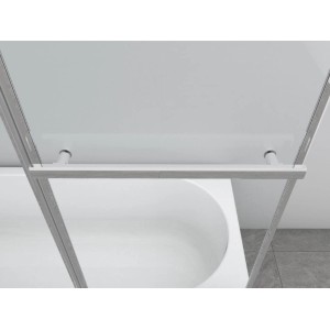Aurlane Badewannenfaltwand Silver Comfort, 3-teilig, Chrom, auf Badewanne montiert.