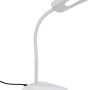 Weiße Trio Tischleuchte Boa mit flexiblem Hals, ideal als Schreibtischlampe.