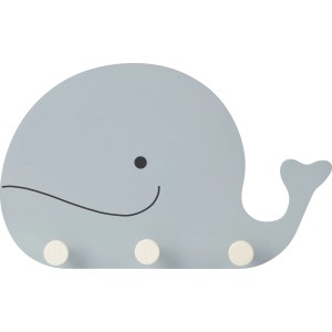 Blaue Kindergarderobe in Walform (Under The Sea) mit 3 Haken für das Kinderzimmer.