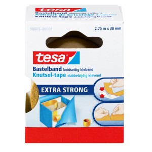 Tesa Bastelband Extra Strong, 2,75 m x 38 mm, doppelseitiges Klebeband für Bastelarbeiten.
