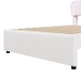 okwish Polsterbett 90x200cm mit LED Licht Schubladen Weiß ohne Matratze_9