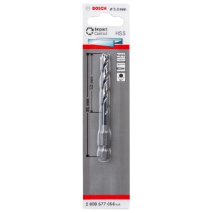 Bosch HSS-Spiralbohrer Impact Control, 5 mm, für Metallbohrarbeiten.