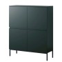 Selsey Highboard Bemmi 100 cm Hoch Dunkelgrün mit Schwarzen Beinen