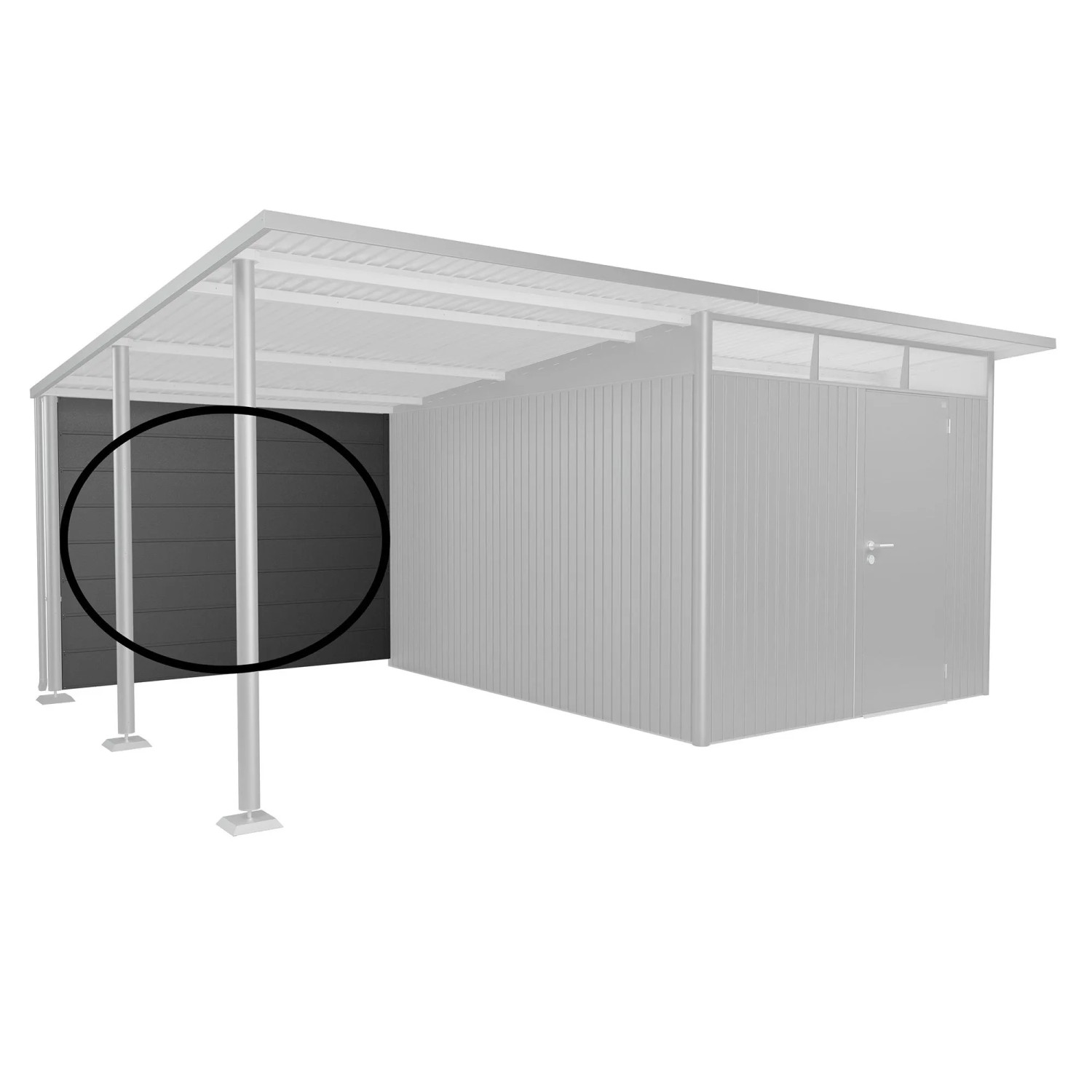 Biohort Rückwand für Seitendach zu AvantGarde Gr. L Dunkelgrau-Metallic_4