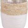 Weißer, runder Korb Rachel von Mica Decorations, Ø 16 cm, aus Seegras, ideal als Übertopf.