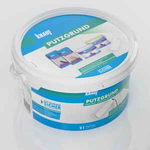Eimer Knauf Putzgrund 2 l, Haftgrund für optimale Putzhaftung und gleichmäßiges Trocknen.