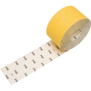 Gelbe LUX Schleifpapierrolle Holz, 115mm x 30m, Körnung K40.