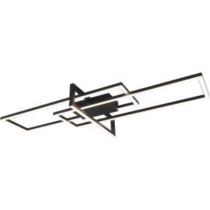 Moderne, schwarze Trio LED Deckenleuchte Salinas mit geometrischem Design.
