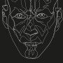 Komar Wandbild Star Wars Maul, 50x70 cm, Strichzeichnung auf Schwarz.