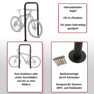 MCW Fahrradbügel N42, Stahl pulverbeschichtet, zur sicheren Befestigung von 1-2 Fahrrädern.