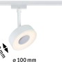 Weißer Paulmann Urail LED Schienenspot Circle mit warmweißem Licht und Dimmfunktion.