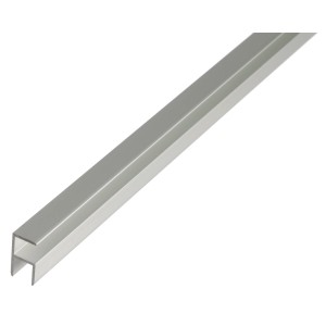 Silbernes Eckprofil aus Aluminium, 20x20x1000 mm, zum Schutz von Ecken und Kanten.