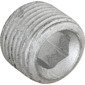 Silberne Sechskantschraube (Ø 6 mm) für Stahlrohr-Verbinder (Ø 2,7 cm).