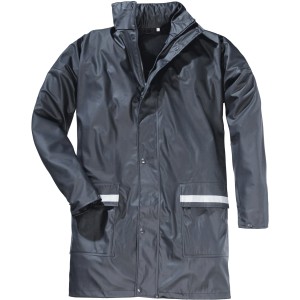 Blaue Scheibler PU-Regenjacke mit Reflexstreifen, Größe XXL, für Arbeitskleidung.