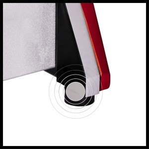 Detailaufnahme der Einhell TC-SP 204 Hobelmaschine mit vibrationsdämpfenden Füßen.