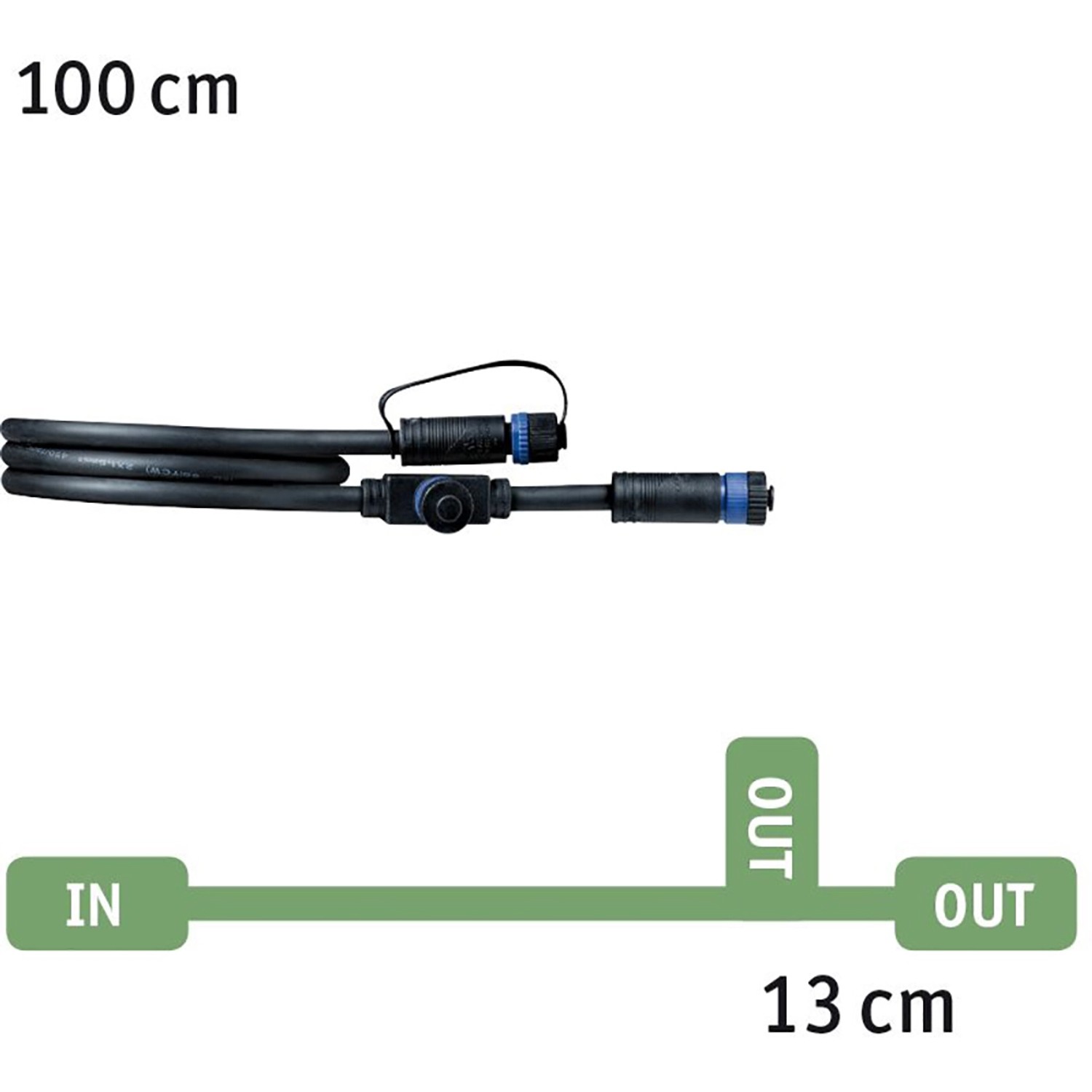 Schwarzes Paulmann Plug & Shine Kabel, 1 m, für Außenbeleuchtungssysteme.