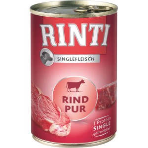 Rinti Singlefleisch Rind, 400g Dose Hunde-Nassfutter für sensible Hunde.