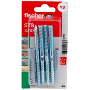 Fischer Universaldübel UX mit Stockschrauben STS 8x100 mm, 4er-Set.