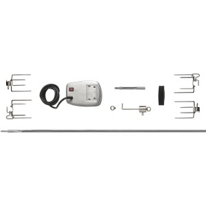 Napoleon Drehspieß-Set für LEX605/730 Gasgrills mit Motor, Spieß und Fleischklammern aus Edelstahl.