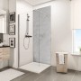 Schulte Duschrückwand Decodesign Stein Grau hell, 210x100cm im Badezimmer.