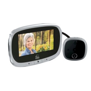 BASI Digitaler Türspion TS 810 in Silber mit Display und Außeneinheit.