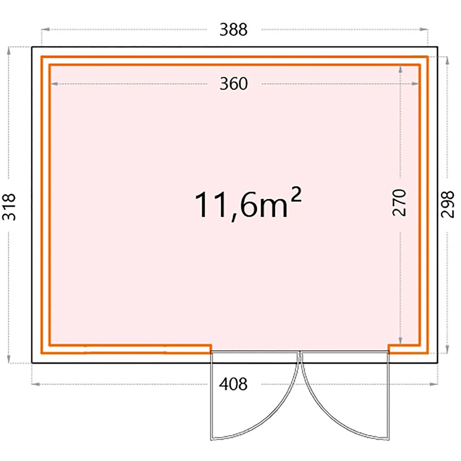 Gerätehaus Classico 3930 Anthrazit 388 cm x 298 cm_10