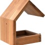 Dobar Design Vogelhaus aus Eichenholz mit Satteldach und Anflugstange.