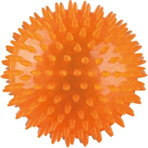 Oranger Jollypaw Igelball, ø 12 cm, aus TPR, robustes Apportierspielzeug für Hunde.