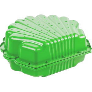 Apfelgrüne SwingKing Sandmuschel, geschlossen. Ideal als Sandkasten oder Ballbox.