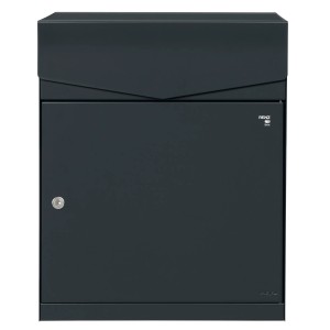 MEFA Paketkasten Letter 412 in Anthrazit, Frontansicht. Moderner Briefkasten für Post und Pakete.
